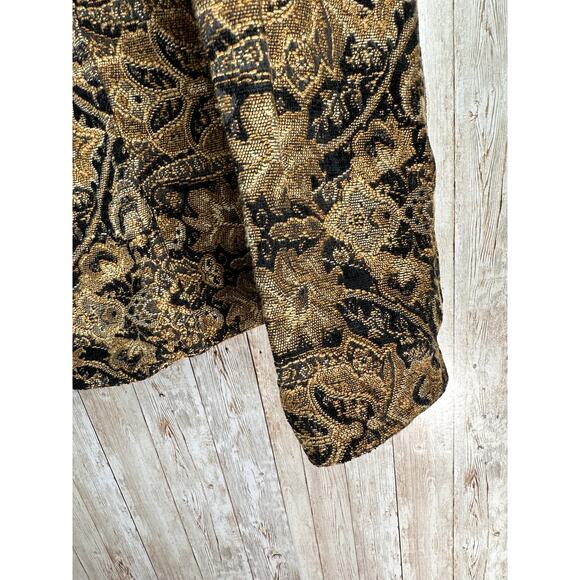 Vintage Erin‎ London Tapestry Jacket L Gold Black Floral Paisley Velvet Blazer - Picture 5 of 10